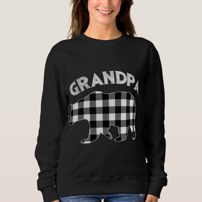 Karierter Opa-Bären-Christus in Schwarz-Weiß-Buffa Sweatshirt (Vorderseite)