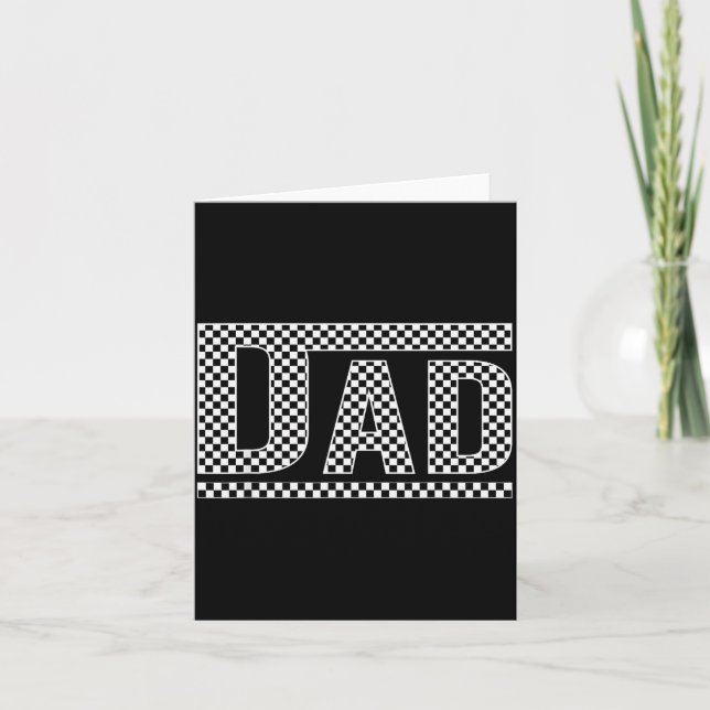 Karierter Papa Schwarz Weiß Lustiger Vater Vaterta Karte (Vorderseite)