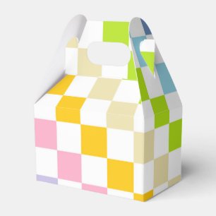 Karierter Pastellregenbogen Geschenkschachtel