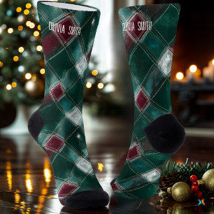 Karierter, Personalisierter Karton, individuell an Socken