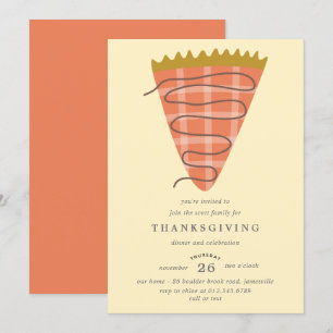 Karierter Pumpkin Pie Erntedank Dinner Einladung