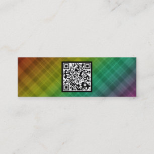 karierter QR Code des Regenbogens Mini Visitenkarte