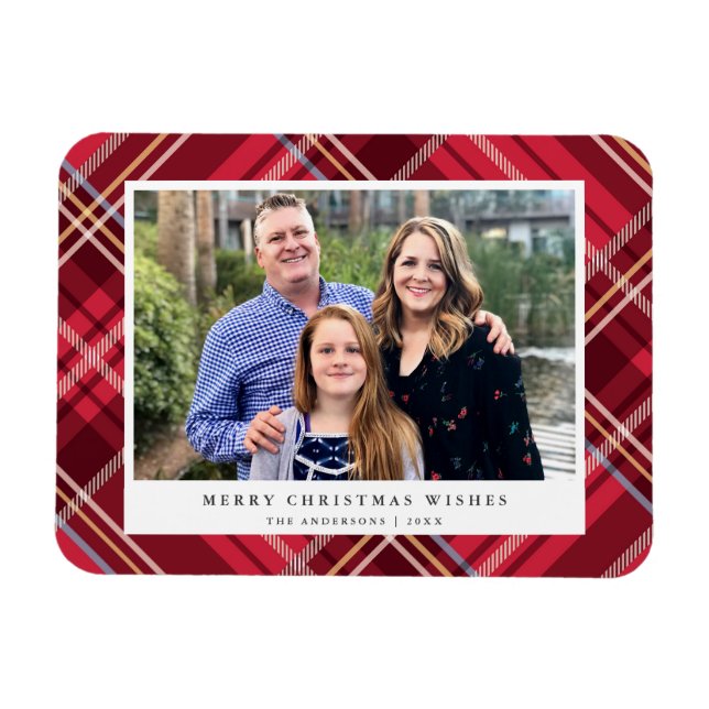 Karierter Rahmen aus rotem Tartan | FOTO Magnet (Horizontal)