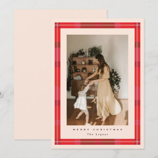 Karierter Rahmen Feiertagskarte