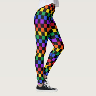 Karierter Regenbogen Leggings
