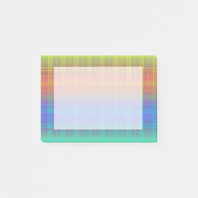 Karierter RegenbogenTartan fertigen besonders an Post-it Klebezettel (Vorderseite)