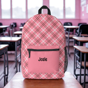 Karierter rosa Rucksack