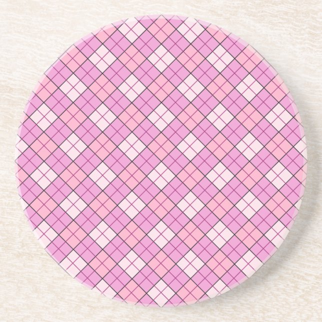Karierter rosa Untersetzer (Vorne)