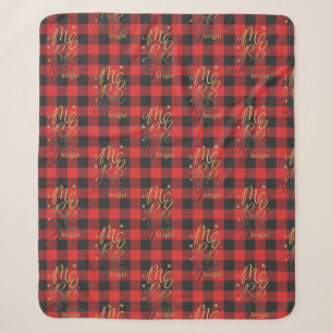 Karierter Roter Karo Gingham Weihnachten Sherpadecke