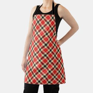 Karierter Roter und Schwarzer Tartan Schürze