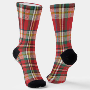 Karierter Rustikaler Eleganter Roter Checkered Url Socken