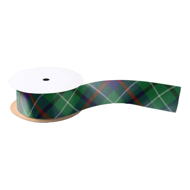 Karierter rustikaler grüner Tartan Satinband (Spule)