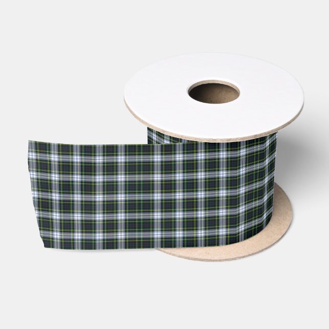 Karierter rustikaler Tartan Green Green Karo Satinband (Spule)