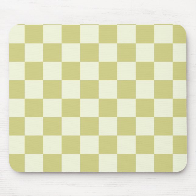 Karierter Salbeigrün Mousepad (Vorne)