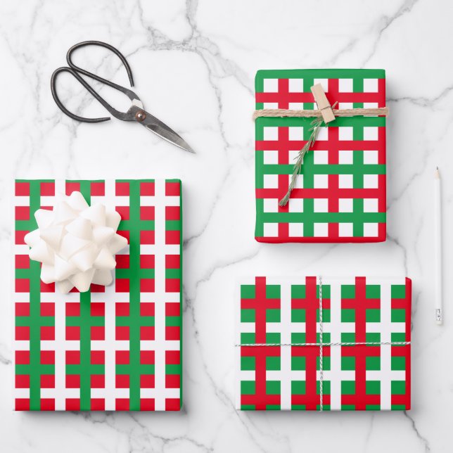 Karierter Schachbrettkarton Geschenkpapier Set (Vorderseite)