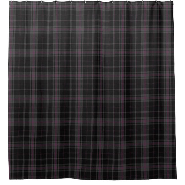 Karierter schottischer Kilt, schwarz und rosa Tart Duschvorhang (Vorderseite)