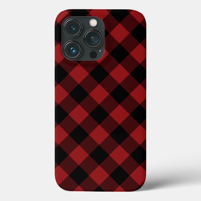 Karierter, schwarzer und roter iPhone-Case Case-Mate iPhone Hülle (Rückseite)