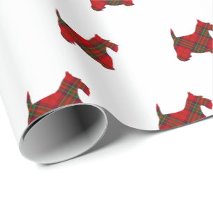 Karierter Scottie-Hund Geschenkpapier