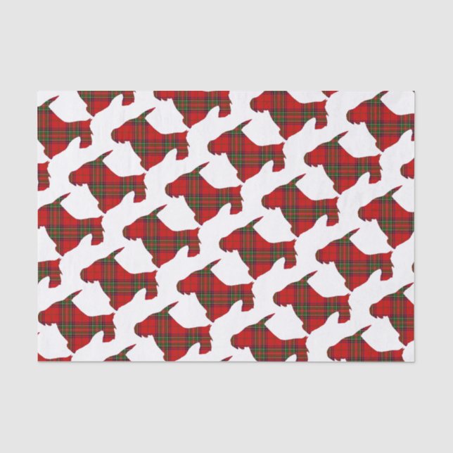 Karierter Scottie-Hund Seidenpapier (Vorderseite)