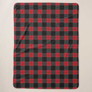 Karierter Sherpa-Blanket in Schwarz und Rot Buffal Sherpadecke