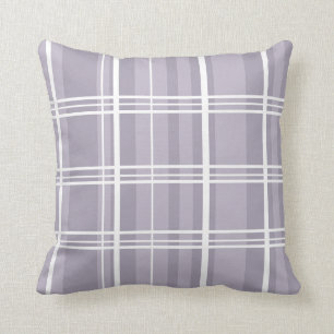 Karierter Soft Lavendel und Mauve Throw Kissen