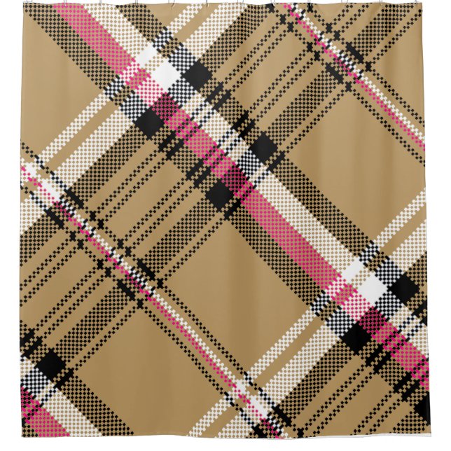 karierter Tartan in hellrosa Duschvorhang (Vorderseite)