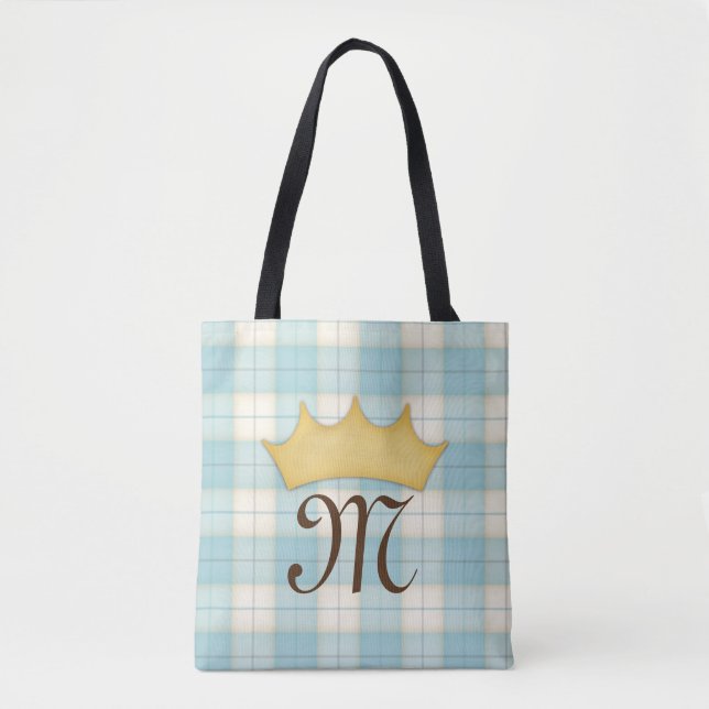 Karierter Tartan-Mit Monogramm Prinzessin Tasche (Vorderseite)
