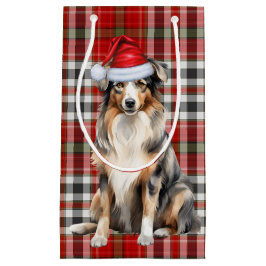 Karierter und australischer Schäferhund Kleine Geschenktüte