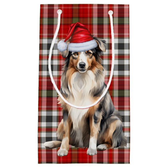 Karierter und australischer Schäferhund Kleine Geschenktüte (Vorderseite)