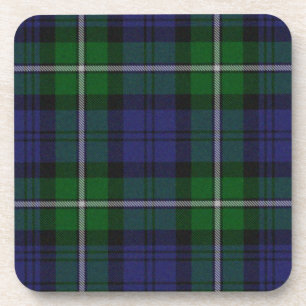 Karierter Untersetzer aus blauem und grünem Tartan