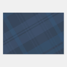 Karierter Urlaub in Marineblau Geschenkpapier Set