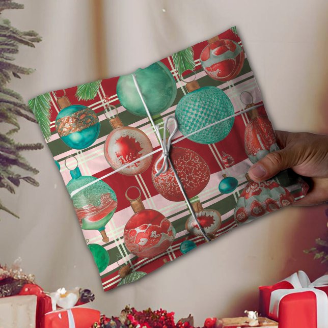 Karierter Urlaub in Rot Grün Seidenpapier (Von Creator hochgeladen)