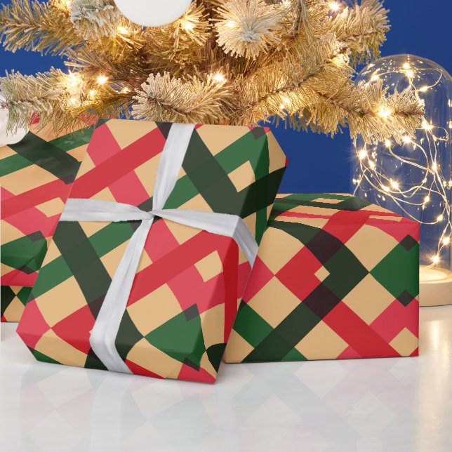 Karierter Urlaubswrapping in Rot und Grün von Tart Geschenkpapier (Feiertage)