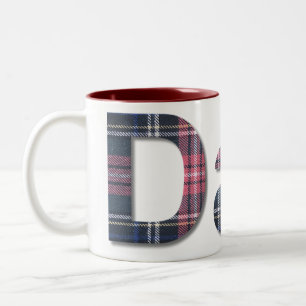 Karierter Vater Blau und Rot Zweifarbige Tasse