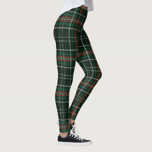 Karierter Wald Grünes Weiß Muster Leggings