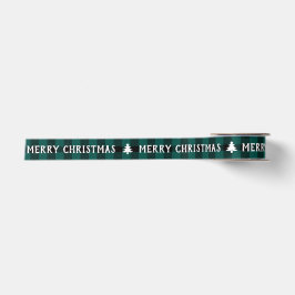 Karierter Weihnachtsbaum Evergreen Satinband