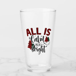Karierter Weihnachtsbaum Muster Xmas Zitat Glas