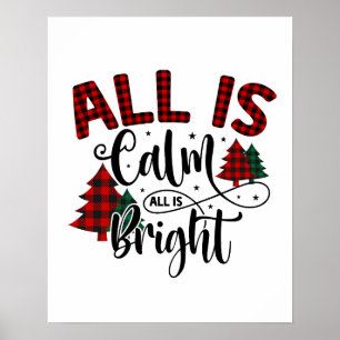 Karierter Weihnachtsbaum Muster Xmas Zitat Poster