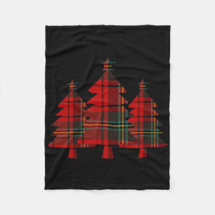 Karierter Weihnachtsbaum Pine Trees Fleecedecke