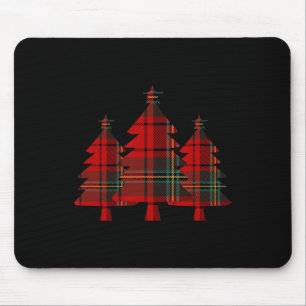 Karierter Weihnachtsbaum Pine Trees Mousepad