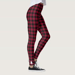 Karierter Weihnachtsbaum Rot Leggings