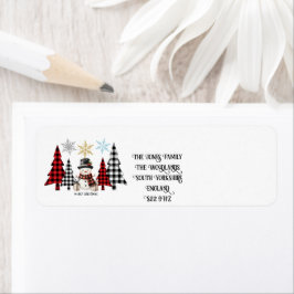 Karierter Weihnachtsbaum Snowman - Frohe Weihnacht