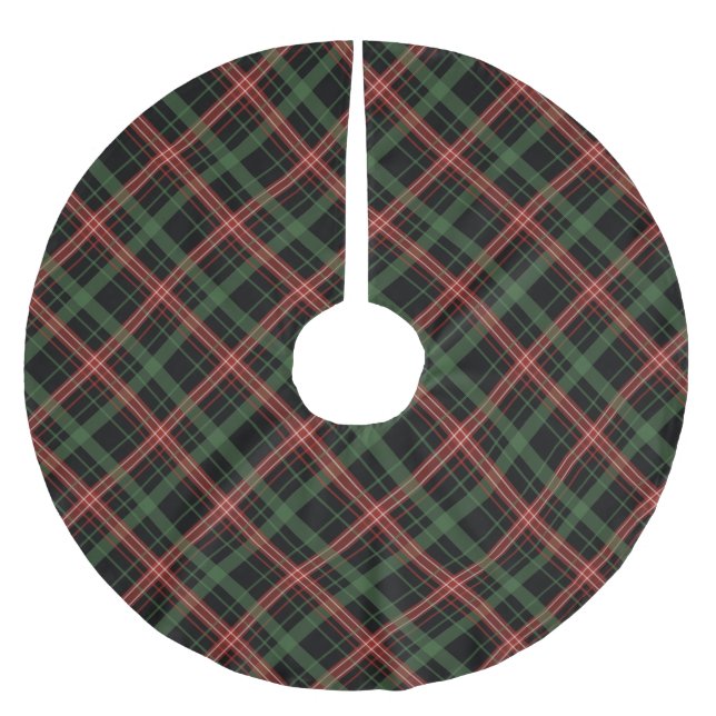 Karierter Weihnachtsbaumrock Polyester Weihnachtsbaumdecke (Vorderseite)