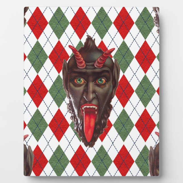 karierter Weihnachtskrampf Fotoplatte (Vorderseite)