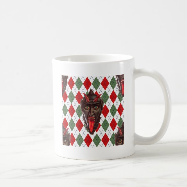 karierter Weihnachtskrampf Kaffeetasse (Rechts)