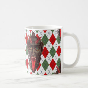 karierter Weihnachtskrampf Kaffeetasse