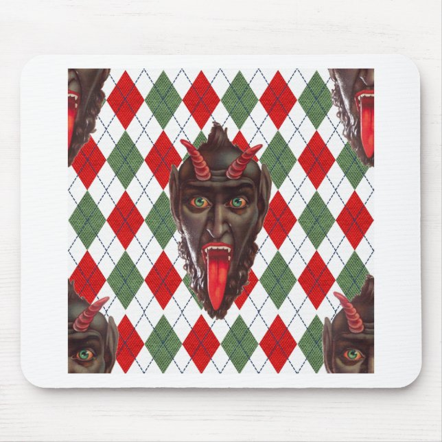 karierter Weihnachtskrampf Mousepad (Vorne)