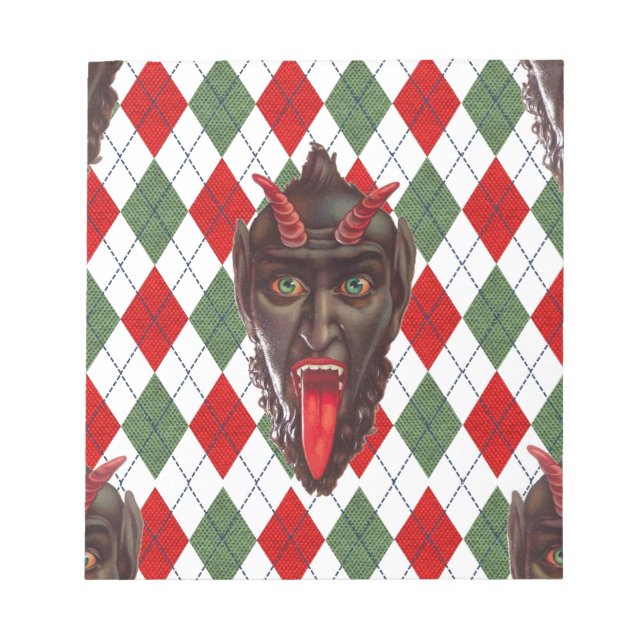 karierter Weihnachtskrampf Notizblock (Vorderseite)