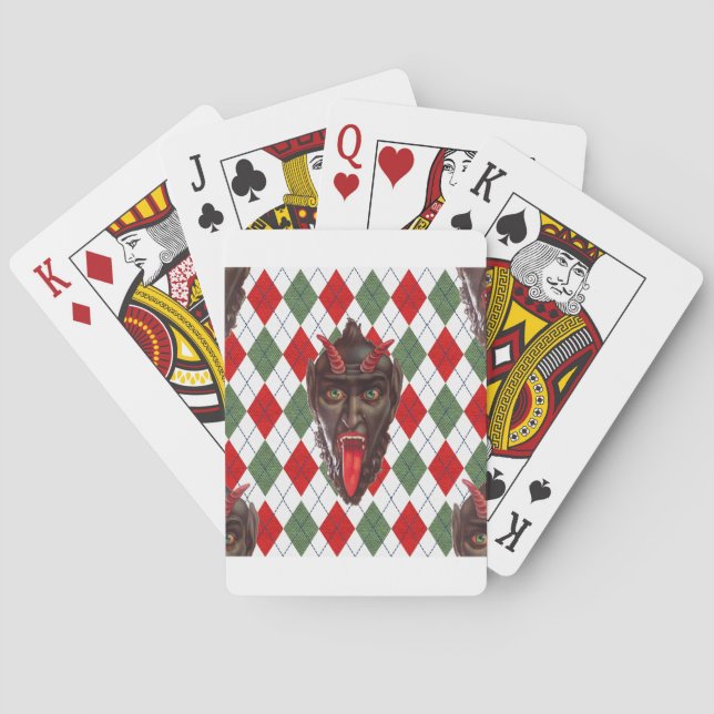 karierter Weihnachtskrampf Spielkarten (Rückseite)