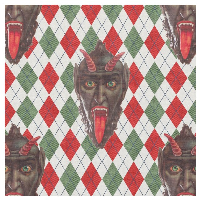 karierter Weihnachtskrampf Stoff (Nahaufnahme)